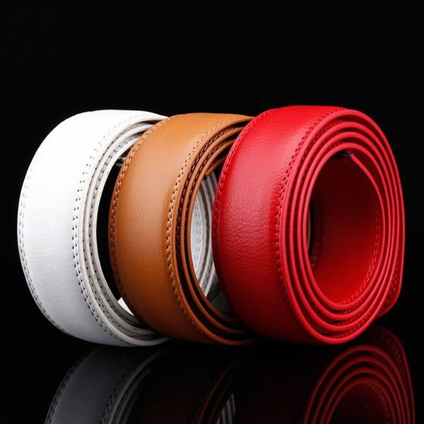 

belts genuine leather without buckles 3.5cm wide male cowhide belt luxury men wristband strap no automatic buckle, Black;brown