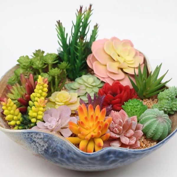 

artificial succulents plant set unpotted diy realistic plants fake faux succulent picks home office art landscape decoration decorative flow