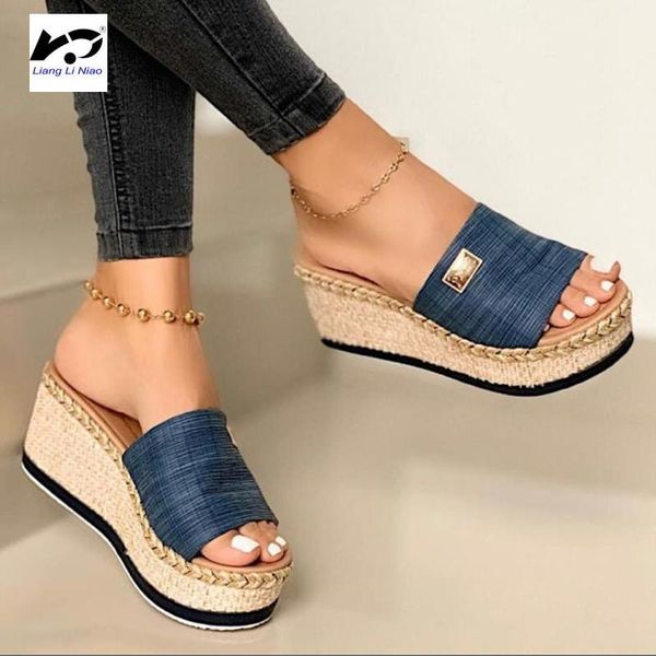 

summer women wedge slippers platform flip flops soft comfortable 2021 casual shoes outdoor beach sandals ladies, Black