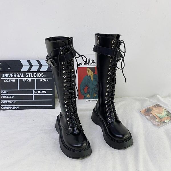 

boots flat platform women's rubber shoes rain clogs med pu hoof heels basic, Black