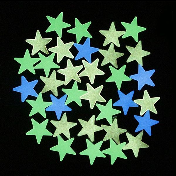 

wall stickers 100pcs 3d luminous colorful star energy storage fluorescent glow in the dark baby kids bedroom home decor decal
