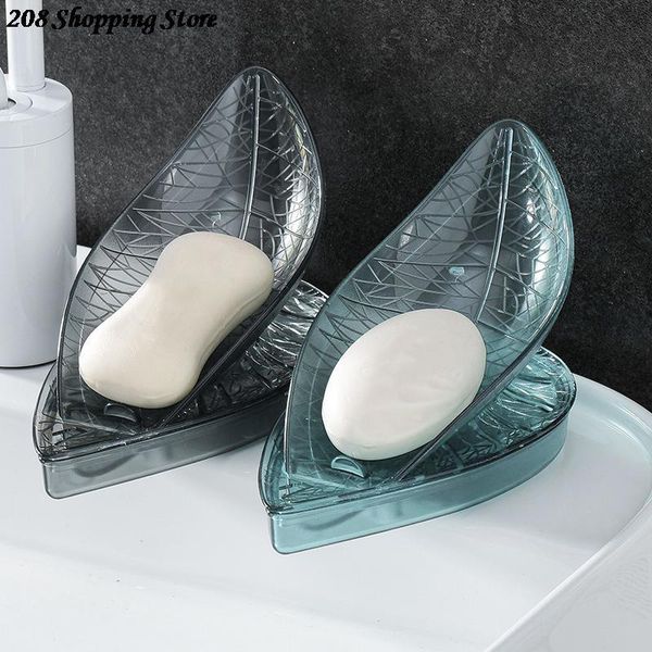 

soap dishes leaf-shaped box bathroom holder sponge storage tray supplies