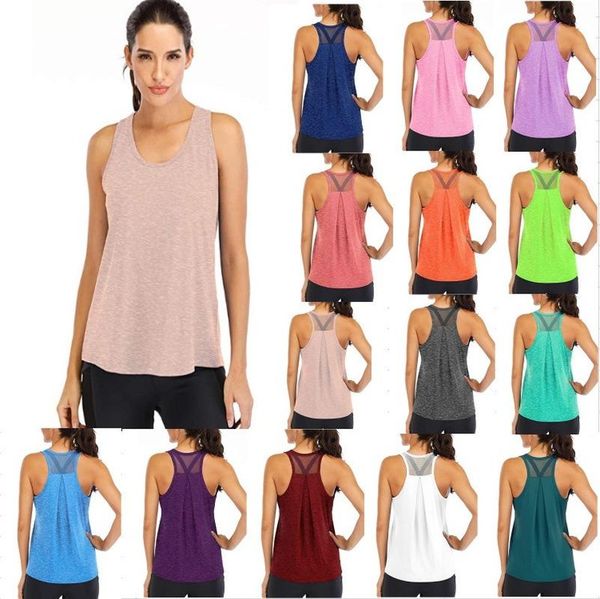 

yoga outfit sports vest women's loose racer mesh halter running women 2021