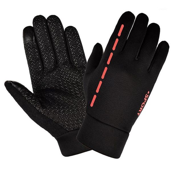 

pair touch screen anti-slip elastic riding protective gloves sports & entertainment full finger cycling 20211, Black