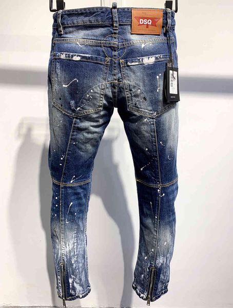 

men's jeans phantom turtle classic fashion man hip hop rock moto mens casual design ripped distressed ny denim biker 6940, Blue