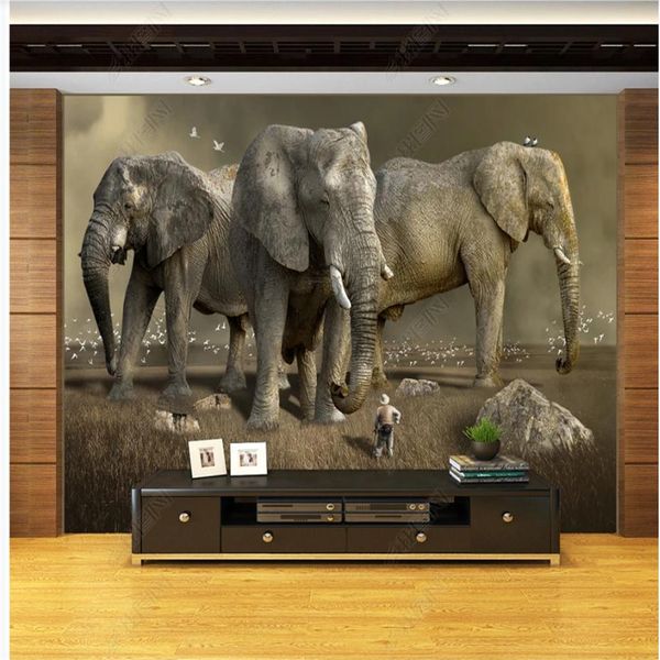 

european elephant africa retro elephant wallpapers 3d murals wallpaper for living room
