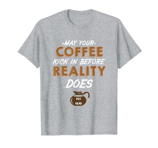 

pot head coffee t shirt coffee kicks in t-shirt, White;black