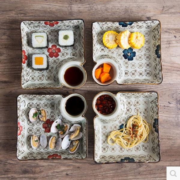 

bowls ceramic dish dumplings bowl sushi plate with sauce kitchen tableware dinner plates dessert cake fruit tray zm803