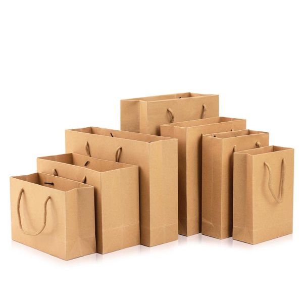 

gift wrap 10pcs/bag kraft paper bag general retro environmental protection clothing food packaging handbag
