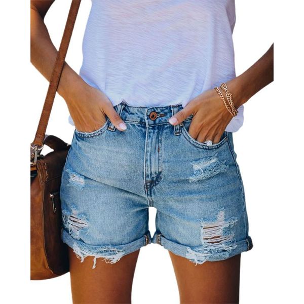 

women's shorts summer 2021 denim for women ripped jeans distressed straight clothing beachwear casual, White;black