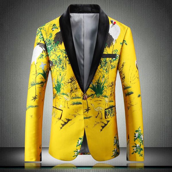 

party blazer mens luxury jacquard fabric one button prom blazers men fashion slim fit wedding man and jacket men's suits &, White;black