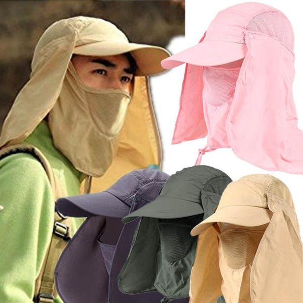 

outdoor hats sun hat uv protection ear flap neck cover fishing hunting hiking cap leisure, Black;white