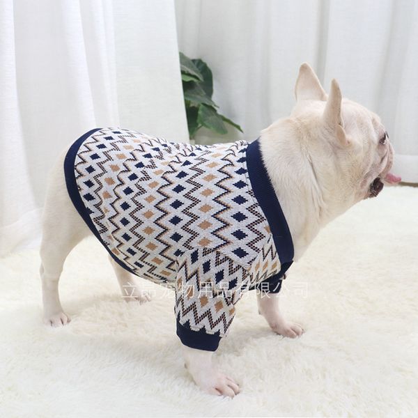 

fadou cardigan autumn bulldog cloth winter knitted geometric fat short body pug