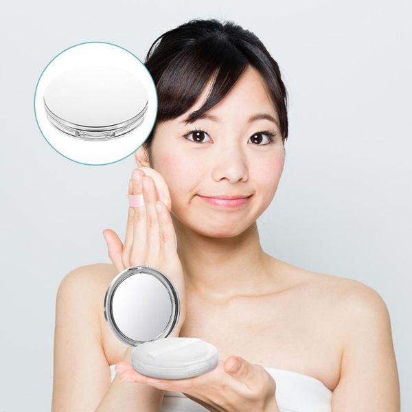 

storage bottles & jars 2pcs portable loose powder box cosmetic case with puffs