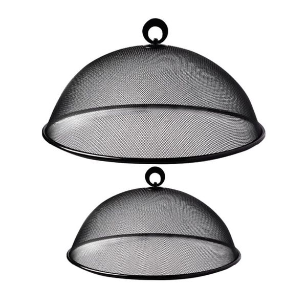 

kitchen storage & organization 2pcs protective dish cover reusable food insect-proof (black)
