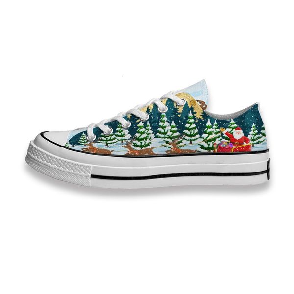 

custom printed shoes merry christmas moon santa coming sneakers low mens womens skateboard sport footwear diy trainers canvas casual