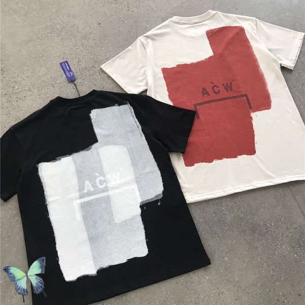 

campus style t-shirt men women a t-shirt white red painted, White;black
