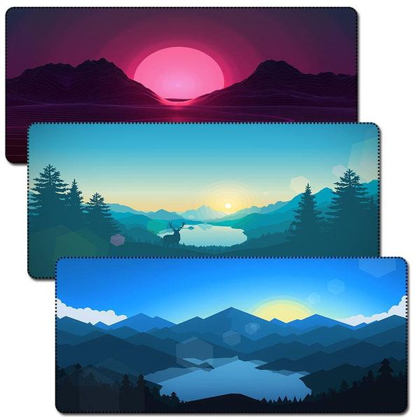 

mouse pads & wrist rests 80x30cm simple landscape pad lock edge game desk computer gift kawaii deskpad home decor mats