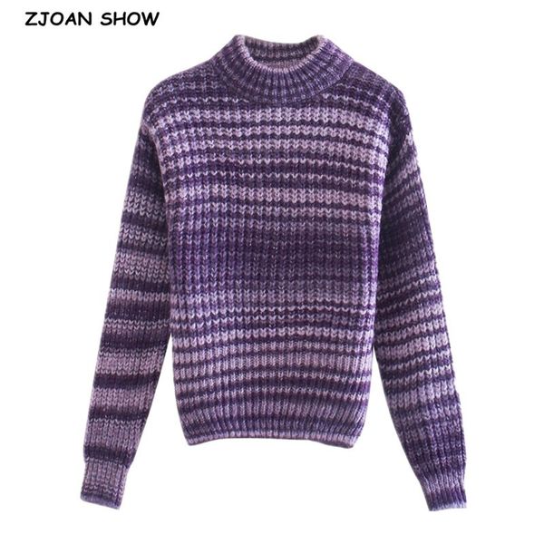 

women's sweaters autumn women purple striped knitting turtleneck sweater vintage pullover knitwear long sleeve base jumper casual, White;black