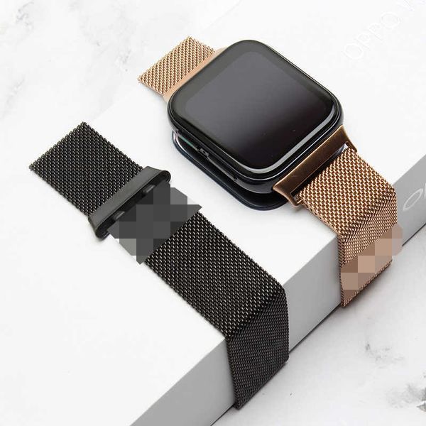 

stainless steel magnetic closure metal bracelet for oppo watch 46mm strap band milanese loop for oppo watch2 46/42mm band h0915, Silver
