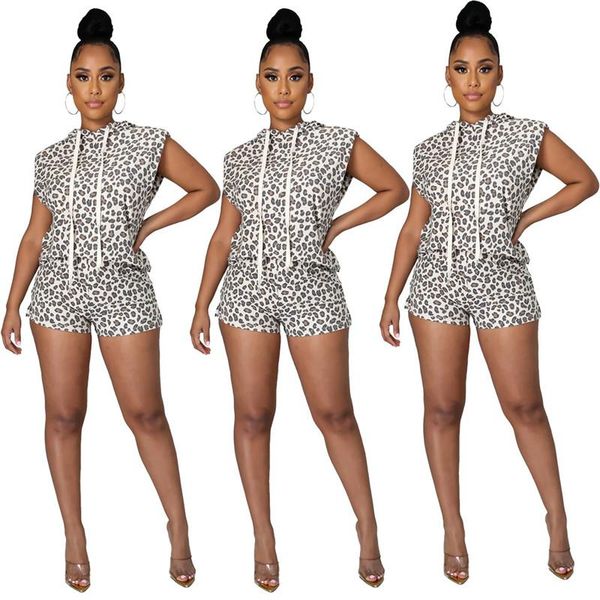 

leopard print hoodies two piece sets night club party tracksuit outfit summer track suit set women's tracksuits, Gray
