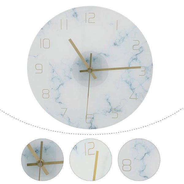 

creative wall hanging clock marbling modern decoration clocks