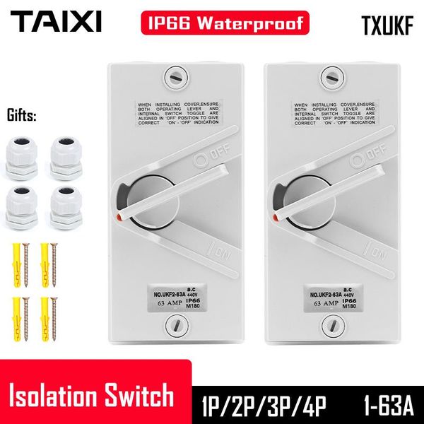 

smart home control txukf waterproof isolation switch 1p/2p/3p/4p 20a/35a/63a ip66 grade outdoor 110v/220v/400v ac power