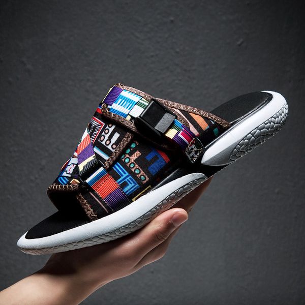 

outdoor beach light breathabletrend luxury summer fashion slippers, Black