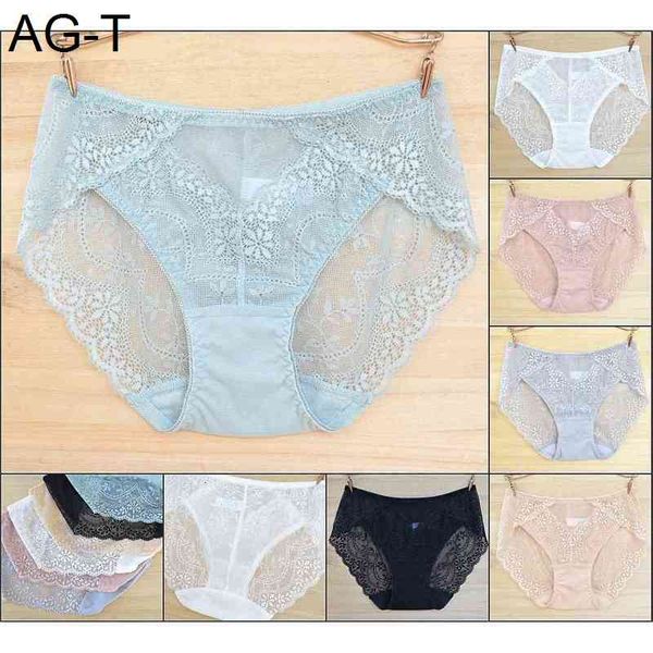 

s901 new long term lace soft breathable women's triangle underwear medium high waist large multi color, Black;pink