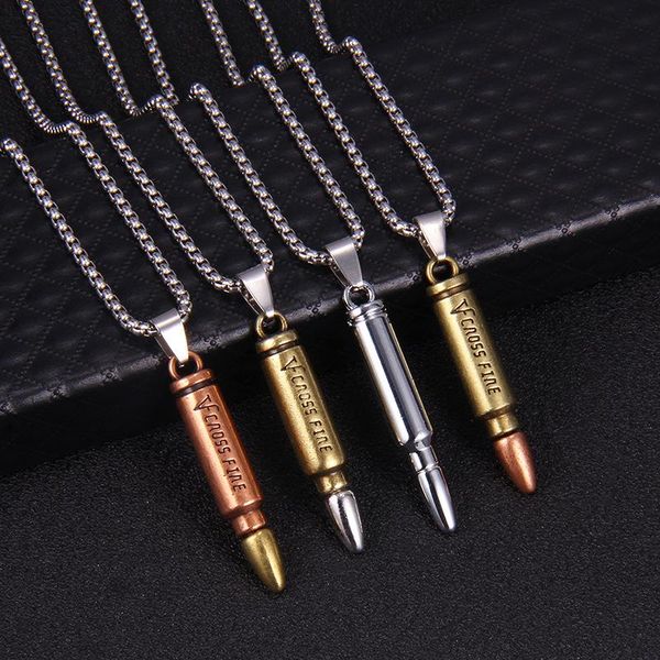 

pendant necklaces fashion trend head hip hop hipster rock domineering student men's necklace in-s wholesale, Silver