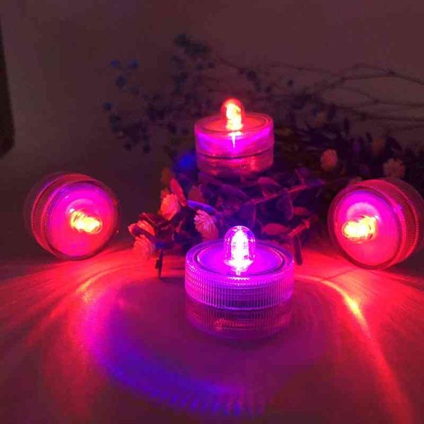 

round aquarium led waterproof banquet party decoration colorful electronic candle lamp