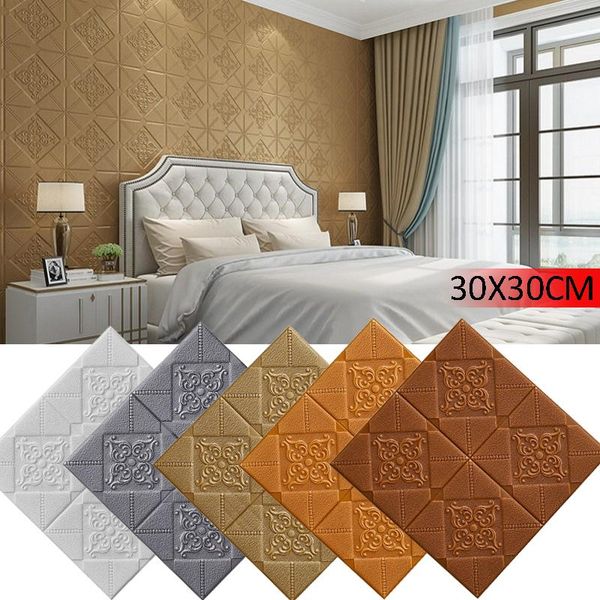 

wall stickers 30x30cm 3d self adhesive foam brick bedroom waterproof wallpaper for living room kitchen tv backdrop decoration