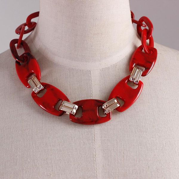 

chokers 2021 fashion women's acrylic short chain long resin necklace large pendant jewelry gift wholesale, Golden;silver