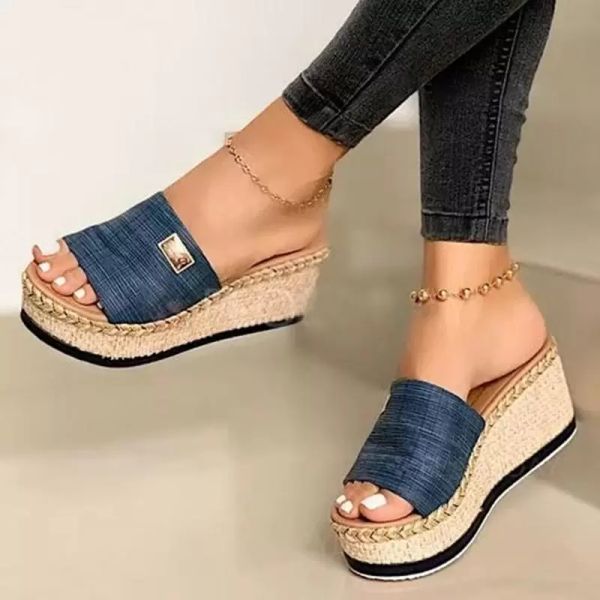 

woman highheeled platfroms casual wedges high heels summer sandals peeptoe shoes new fashion9990123, Black