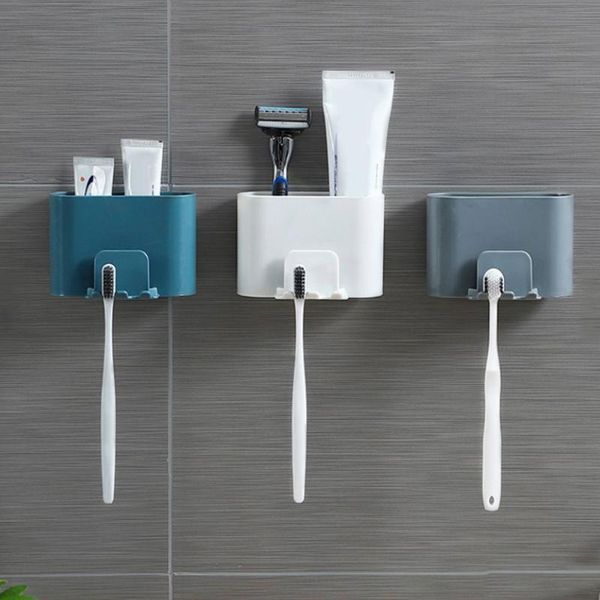 

toothbrush holders wall mount storage rack cup holder stand toothpaste shelf bathroom organizer bath room products