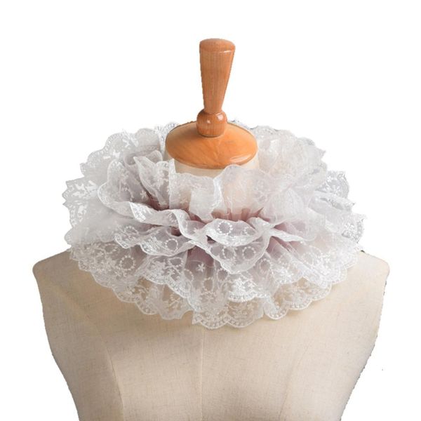 

victorian collar ruffles neck ruff vintage lace cosplay accessory, Blue;purple