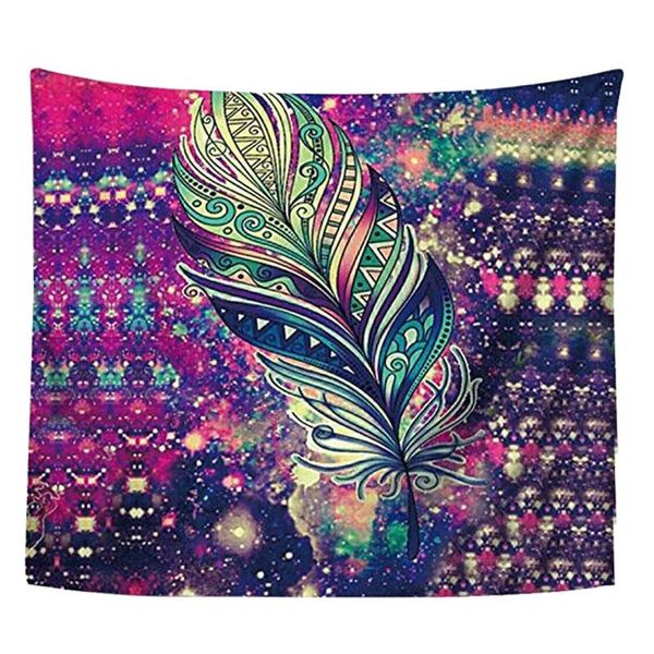 

tapestries bohemian colorful feather tapestry decor bedspread, 60 x 80 inches