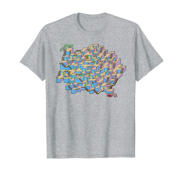 

cube maze labyrinth t-shirt, White;black