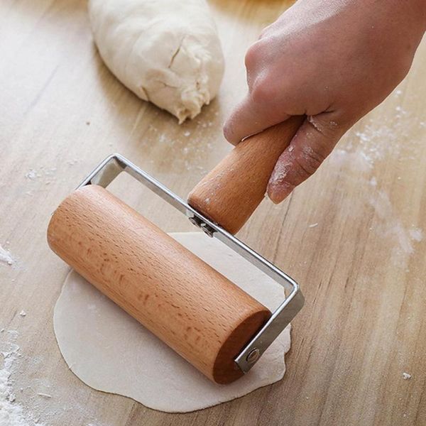 

rolling pins & pastry boards wooden pin non-stick wheel design solid wood kitchen cookie dough pizza baking tools