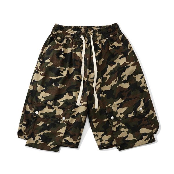 

fashionable shorts guochao multi pocket camouflage tooling men's inschao summer 5-sleeve street trend loose pants, White;black