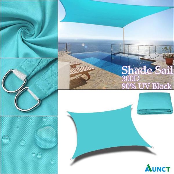 

tents and shelters 300d waterproof skyblue square rectangle shade sail garden terrace canopy swimming sun camping hiking yard awning