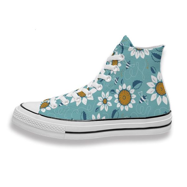 

custom printed bee and sunflower sneakers high mens womens running sho skateboard diy trainers canvas casual shoe