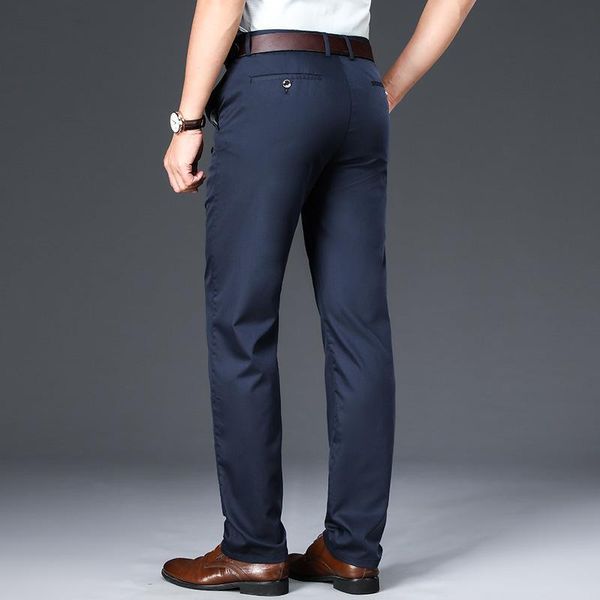 

men's pants 2021men's business leisure bamboo fiber spring and summer thin trousers,large size comfortable breathable trousers, Black