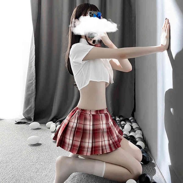 

cosplay school girl costumes japanese kawaii erotic student outfit short mini pleated skirt for women lingerie 0708, Black;white