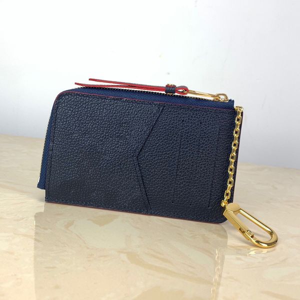 

designer embossing women zipper credit coin black wallets holder purse lu card pouch canvas leather empreinte recto verso wallet 2021