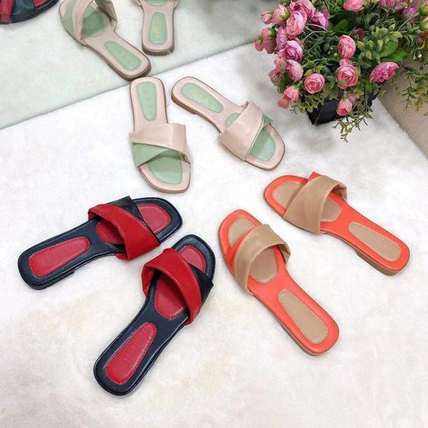 

summer sandals open toe flat women's shoes fashion stitching outdoor leisure beach plus size slippers, Black