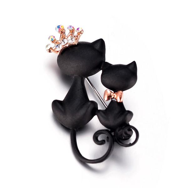 

pins, brooches korean version of mysterious and elegant black cat brooch female fashion double animal corsage sweater accessories popul, Gray