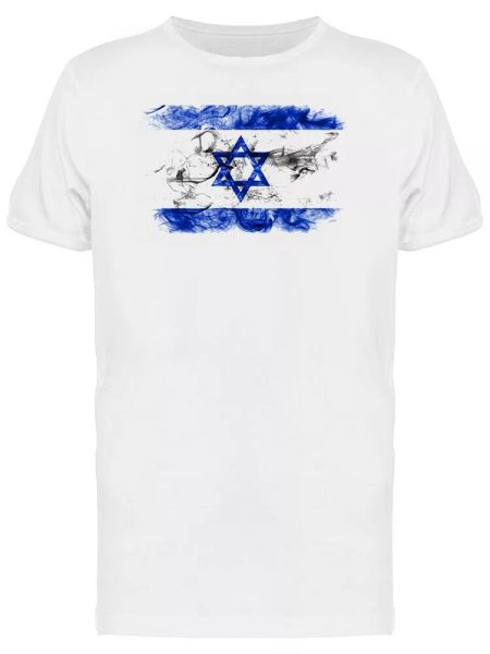 

israel smoky flag men's tee -image by shutterstock, White;black