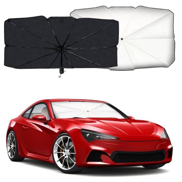 

car sunshade 125/145cm foldable windshield sun shade umbrella uv cover heat insulation front window interior protection