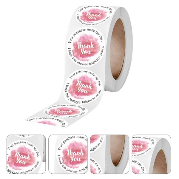 

gift wrap 1 roll/500pcs thank you decorative labels sealing stickers package decals